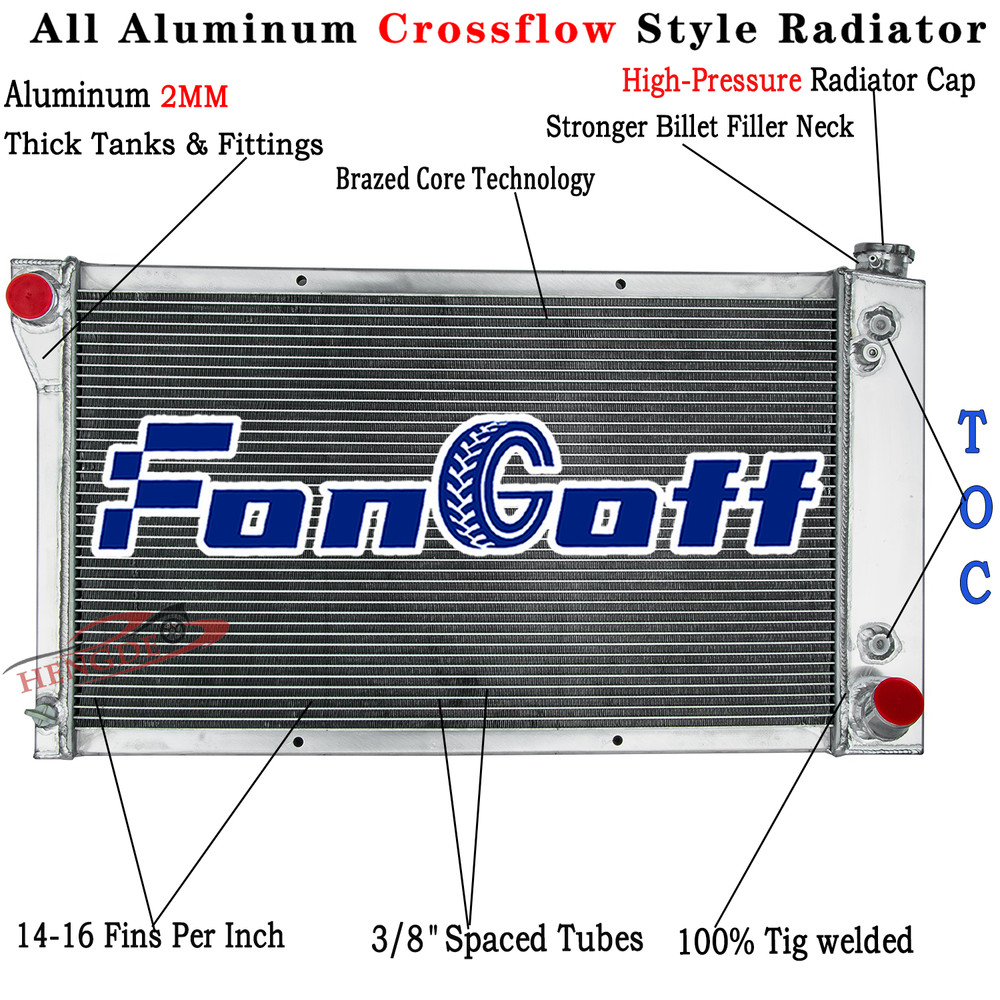 4 Row Aluminum Radiator For 1967-72 1971 Chevy C/K 10 20 30 Pickup Truck Blazer