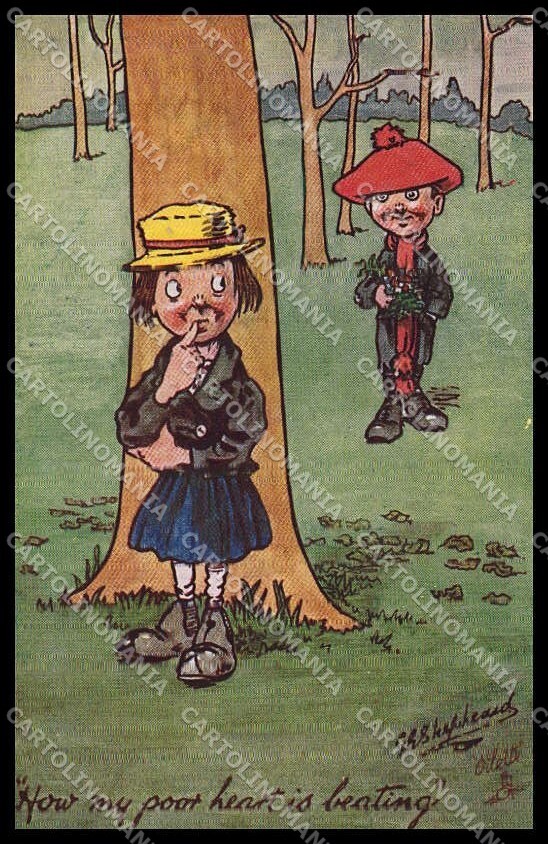 Illustratori Artist Signed G. E. Shepheard Children Oilette serie V pc ZG7503