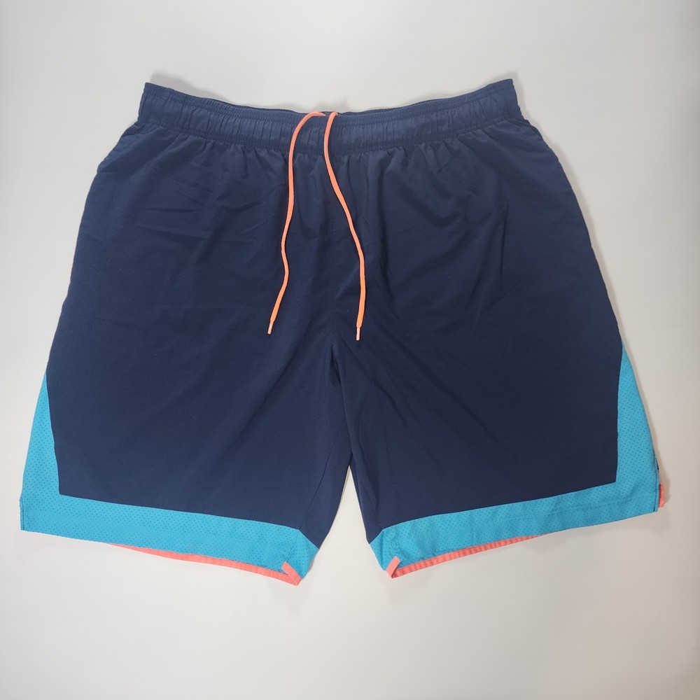 Under Armour Shorts Mens 3XL Navy Blue Vented Mesh Stretch Loose Athleisure EUC