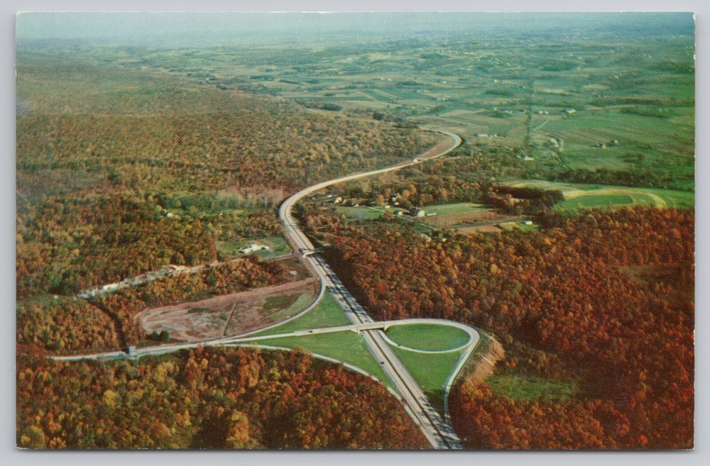 Cloverleaf Pattern Pennsylvania Turnpike PA Postcard