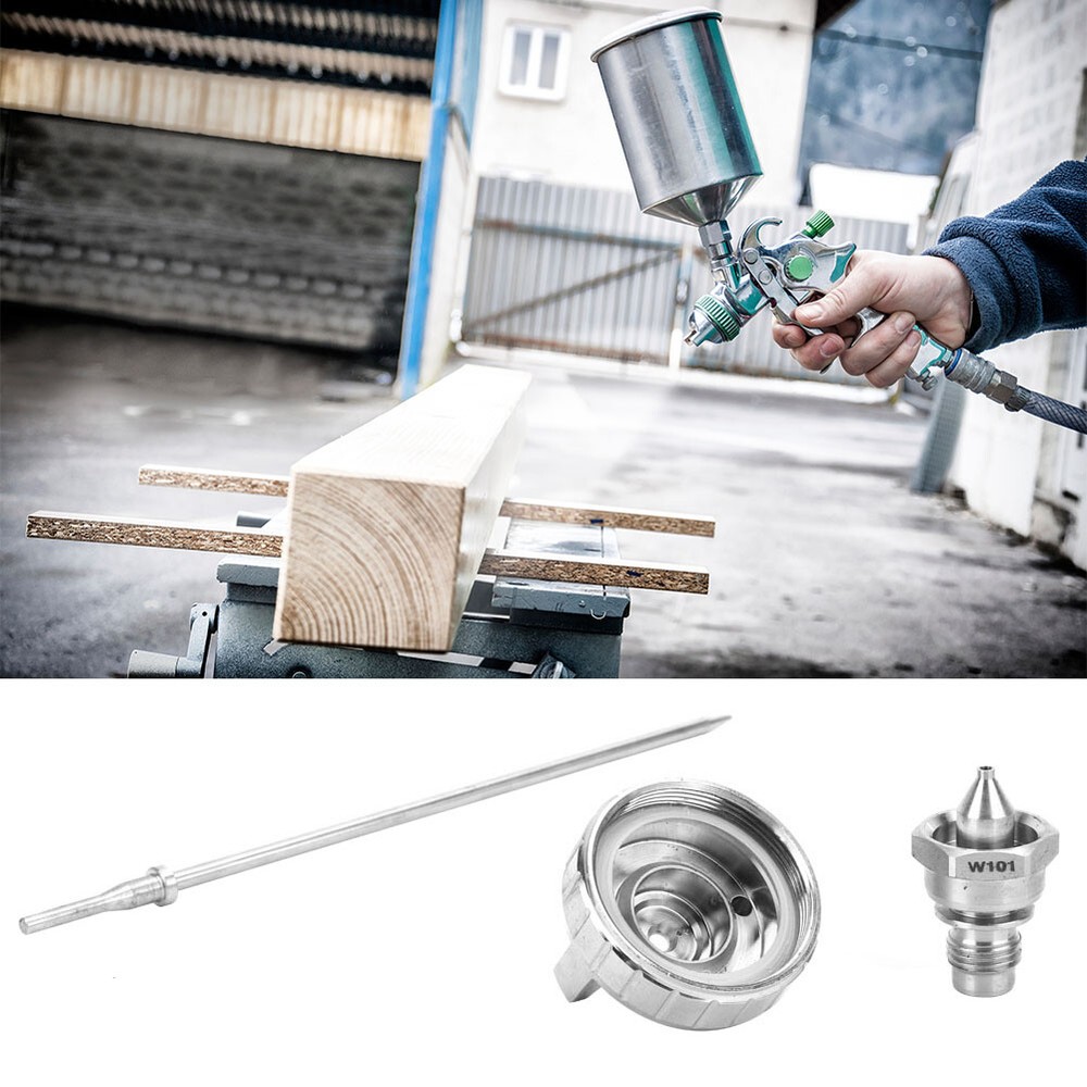 3pcs Stainless Aircap Nozzle Needle Tip Accessory Supply Fit for W-101 Pneumatic