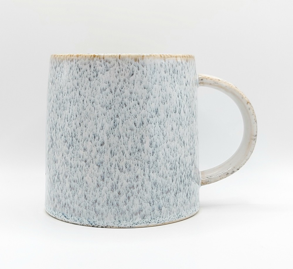 Fire Glazed Soft Gray Speckled Coffee Mug 18 Oz Ceramic By The Old Pottery Co