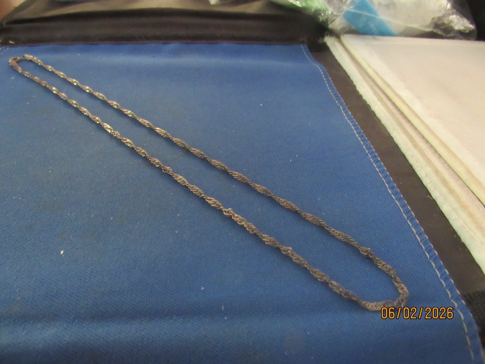 Vintage Sterling Silver Twisted Links Chain Necklace 18