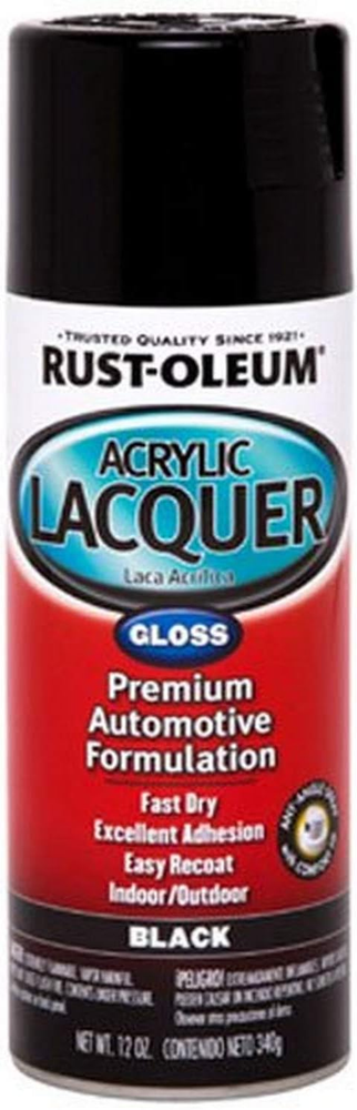 Rust-Oleum Automotive 253365 12-Ounce Acrylic Lacquer Spray, Black Gloss