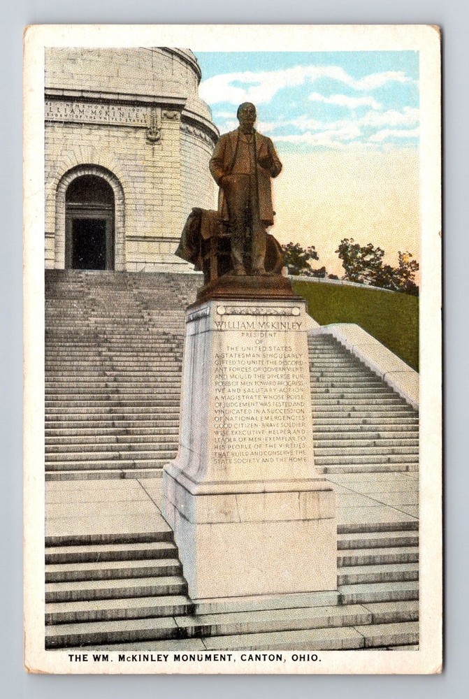 Canton OH-Ohio, The WM McKinley Monument, Antique, Vintage Souvenir Postcard