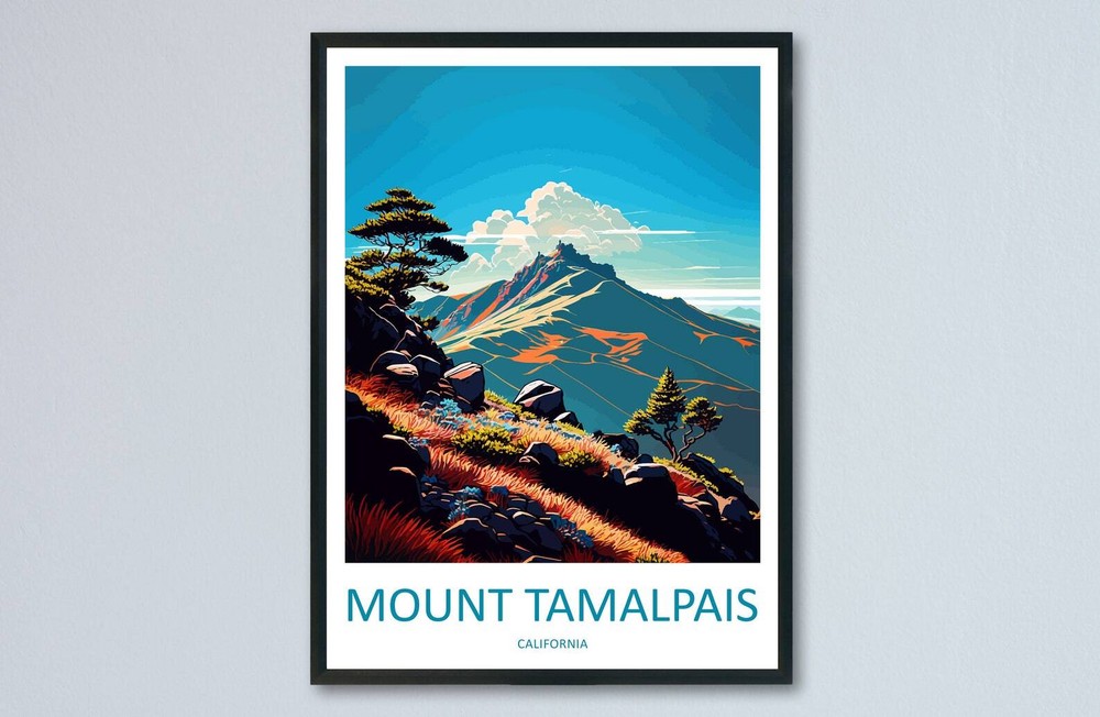 Mount Tamalpais Travel Print Wall Art Mount Tamalpais Wall Hanging Home Dcor