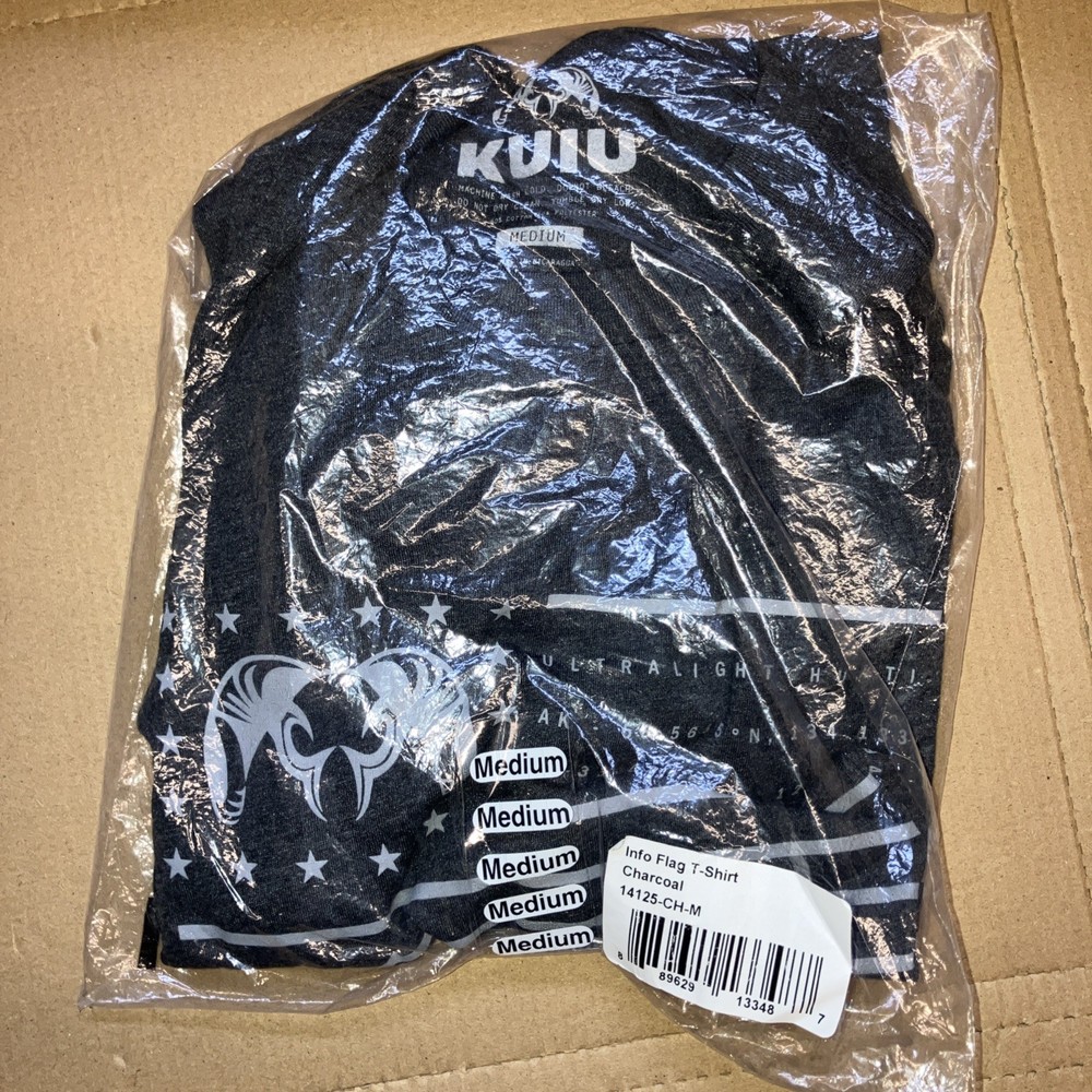 KUIU Ultralight Hunting Graphic T-Shirt Charcoal Ram Logo Medium