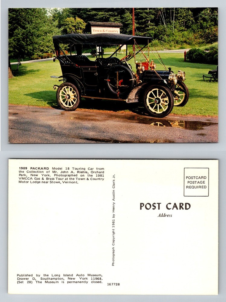 Stowe, VT-Vermont, 1909 Packard 18 Touring Car Vintage Postcard