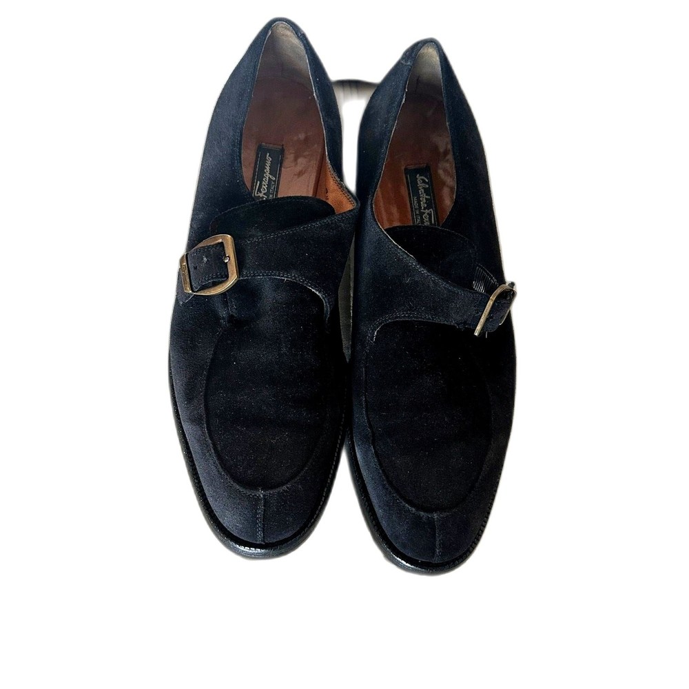 Salvatore Ferragamo Men's Shoes Size 8.5 Black Suede
