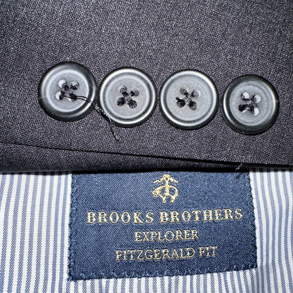 Brooks Brothers Men's Explorer Fitzgerald Fit Blazer Size 46L Gray  Wool Blend