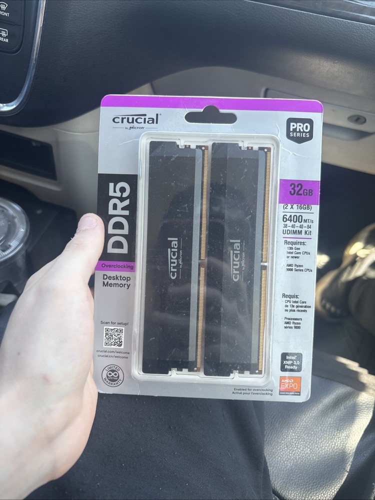 🔥Brand New Crucial PRO DDR5 32GB 6400MHz CL38 Auto-Overclocking RAM 2x16GB UDIM