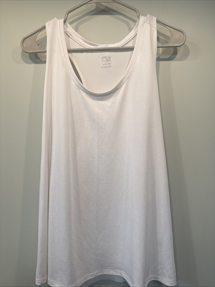 Women’s Athletic Racerback White Tank Top Size XL