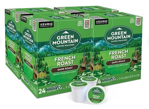 Green Mountain French Roast Coffee, Dark roast, 96ct. Free Shipping