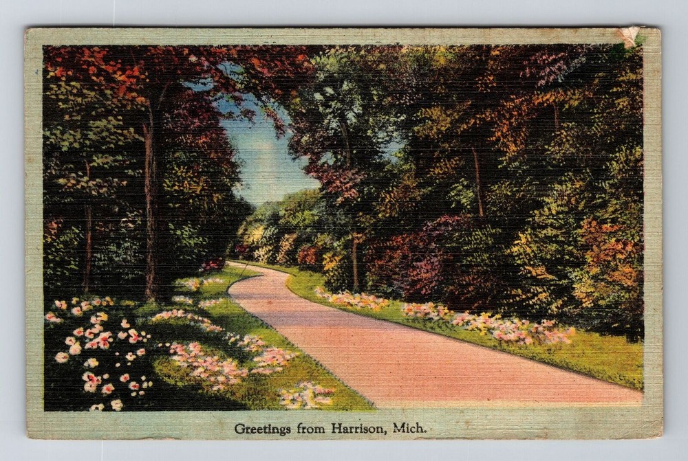 Harrison MI-Michigan, General Greetings, c1945 Vintage Postcard