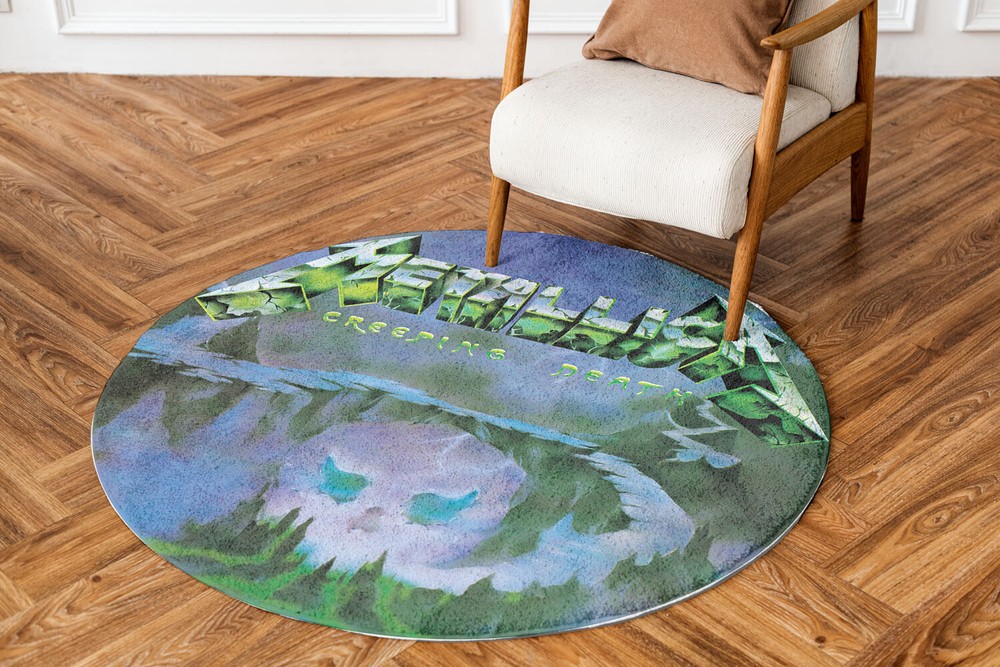 Metallica Rug Creeping Death 3 Album Art Round Rug Home Decor Fan-made 24-47in