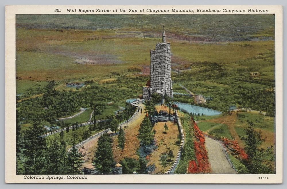 Linen~Colorado Springs Colorado~Will Rogers Shrine~Cheyenne Mountain~Postcard