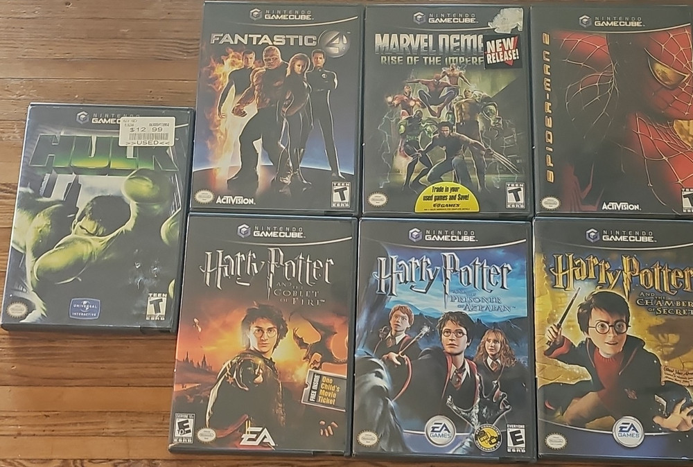 Nintendo GameCube 6-Game Lot w/ Cases: Hulk, Marvel, Spider-Man 2 cib