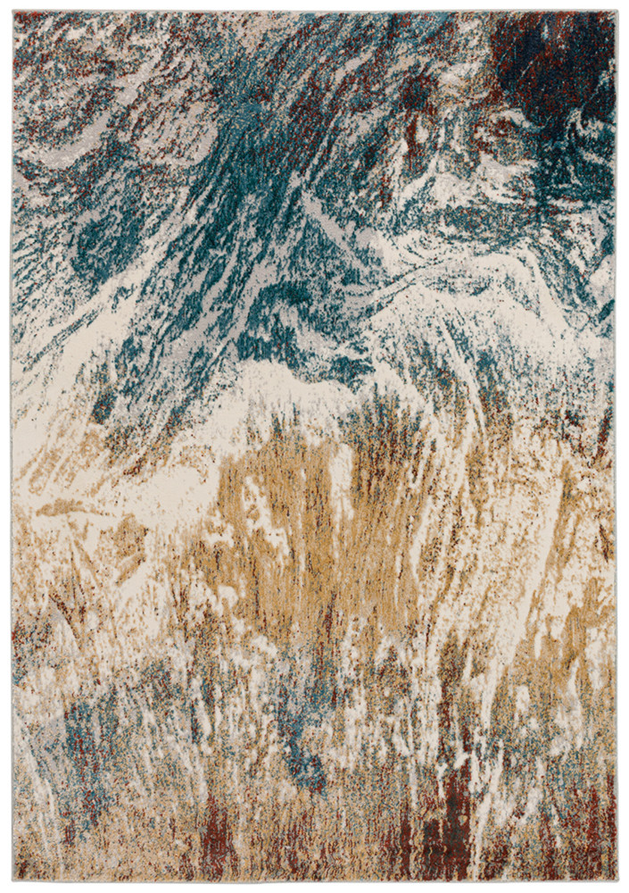 Multi-Color Abstract Beach Waves Area Rug KM17 9'4