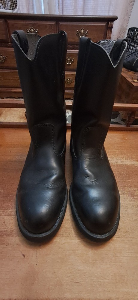 Men's Black Thorogood Steel Toe Pull-On Boots Size 11M