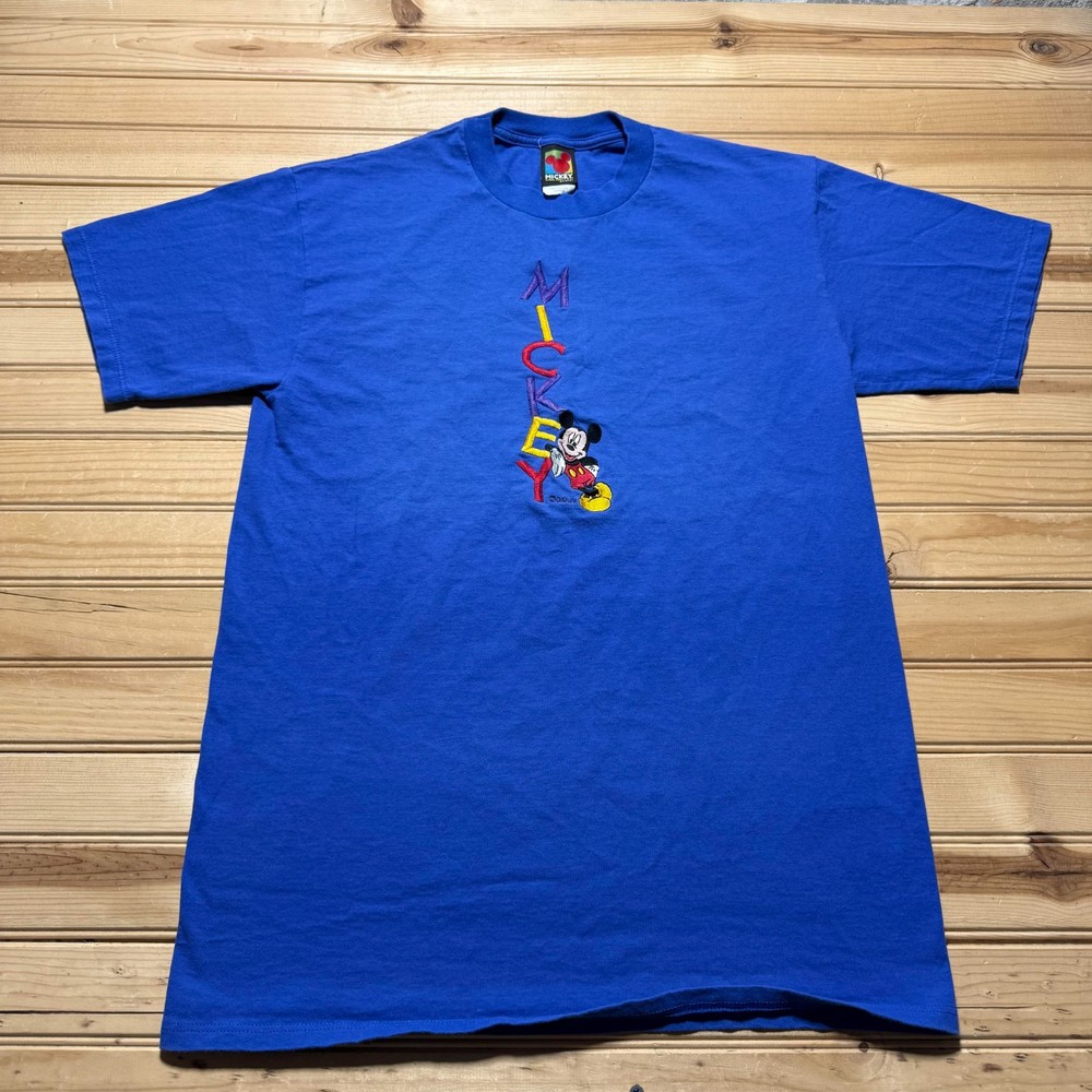 Vintage 90s Disney Mickey Mouse Embroidered T-Shirt USA Made Men's - Size Large