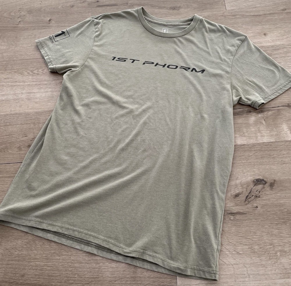 1ST PHORM CREWNECK T-SHIRT Green MENS LARGE Gym Workout Active Athletic Tee