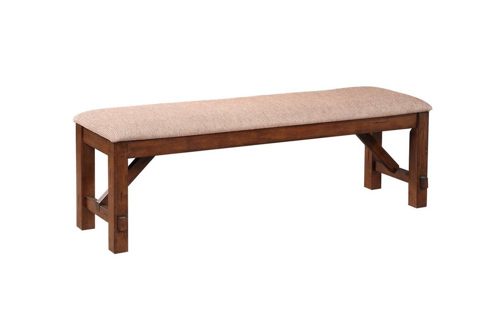 Karven Solid Wood Dining Bench in Rich Brown Finish