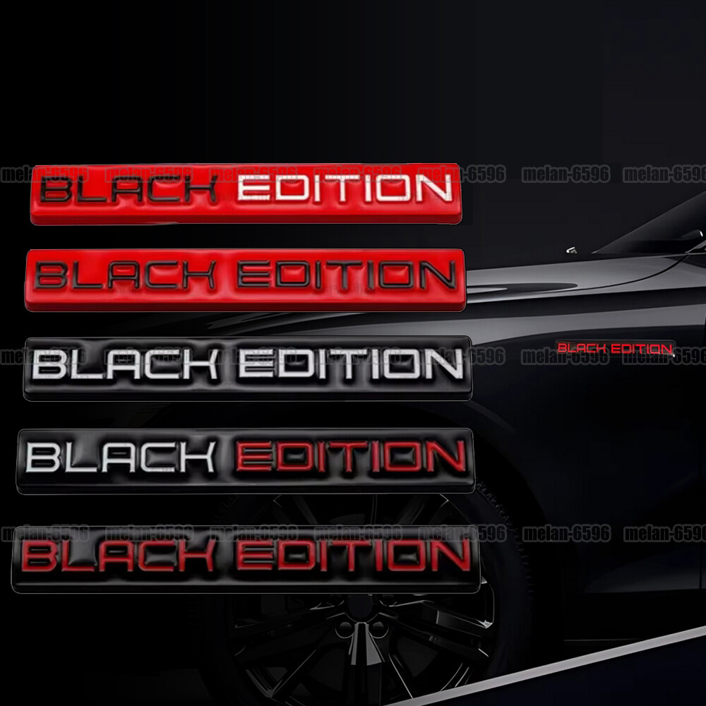 Black Edition Badge Emblem Car Fender Trunk Tailgate Decals Sticker Accessories