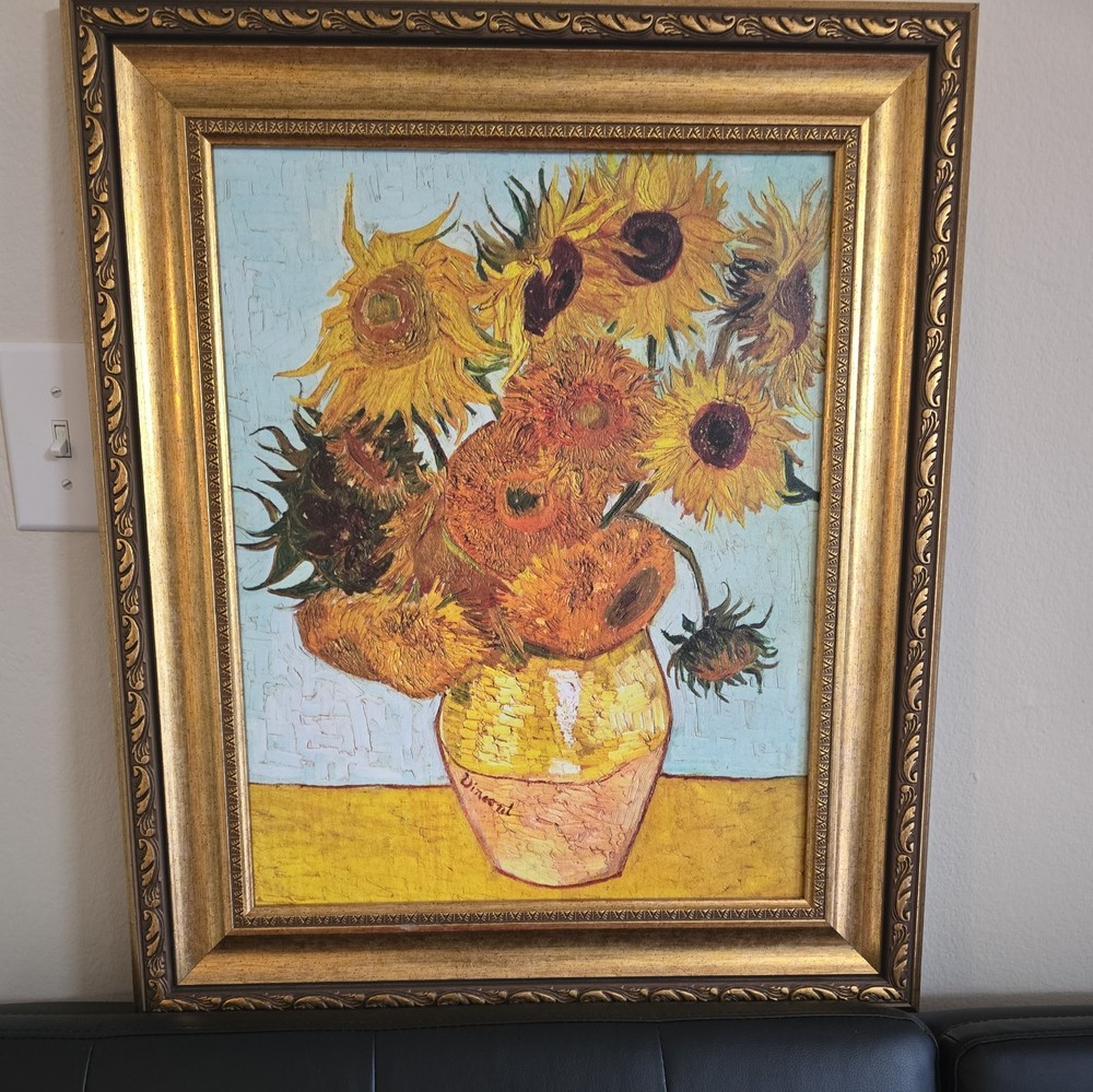 Original oil Reprodution painting on canvas stretch Sunflowers (VAN GOGH)