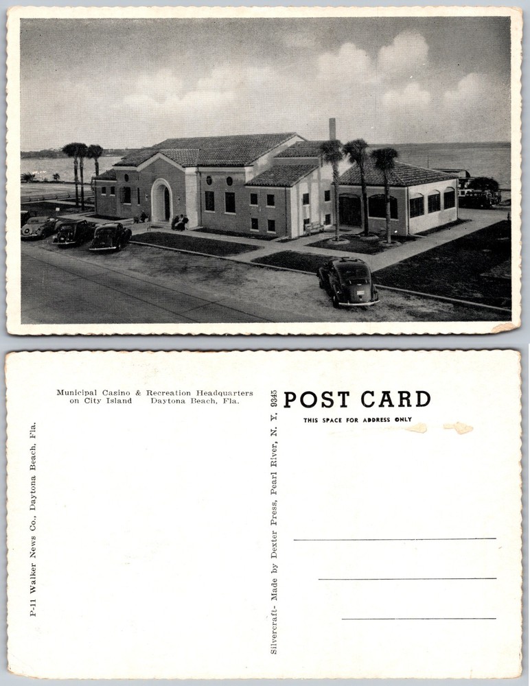 Municipal Casino Recreation Headquarters City Island Daytona Beach FL Postcard
