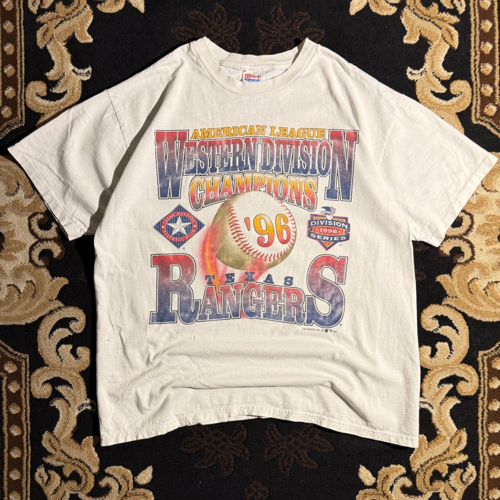 Hanes Texas Rangers 1996 Western Division Champions T-Shirt XL