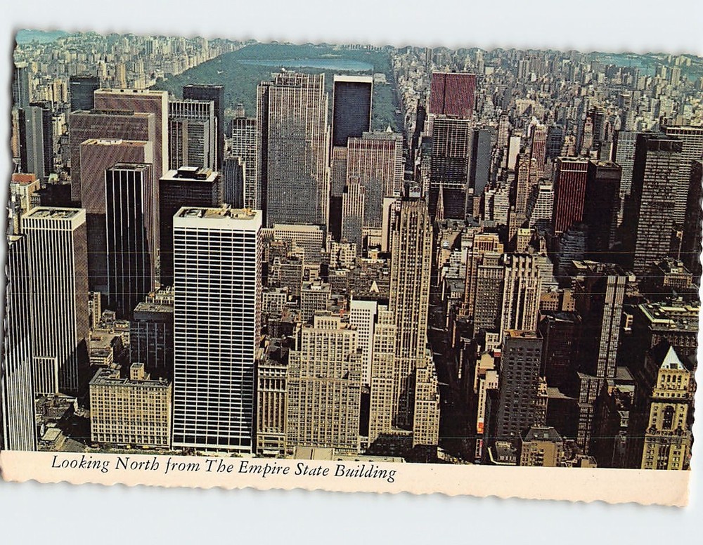 Postcard Looking North from Empire State Building New York City New York USA