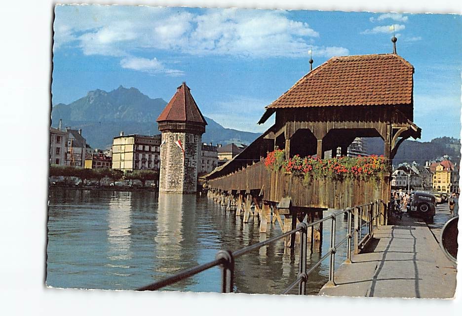 Postcard Chapel Bridge Luzern Switzerland
