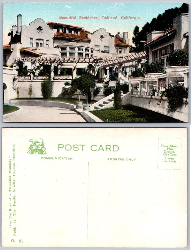 Residence Oakland California Postcard
