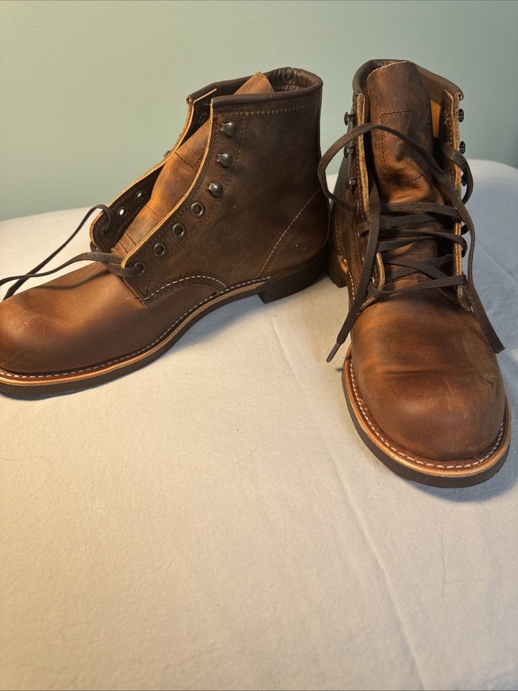 Red Wing Heritage Mens Blacksmith Work Boots Size 8 Copper Rough & Tough Leather  