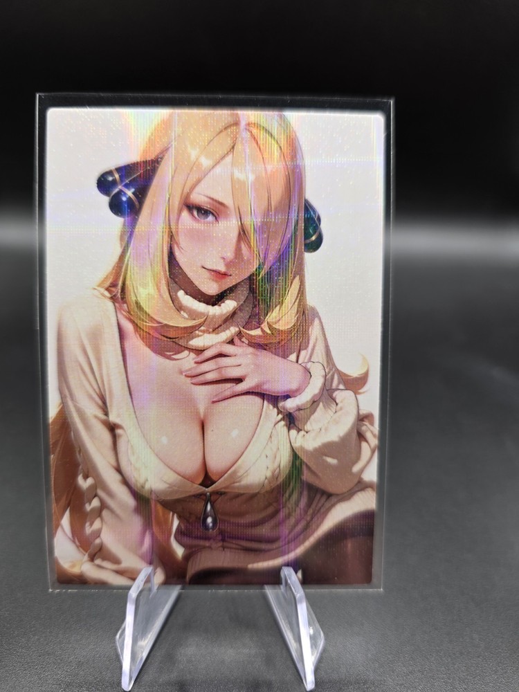 Cynthia Holographic Anime Collectible Trading Card