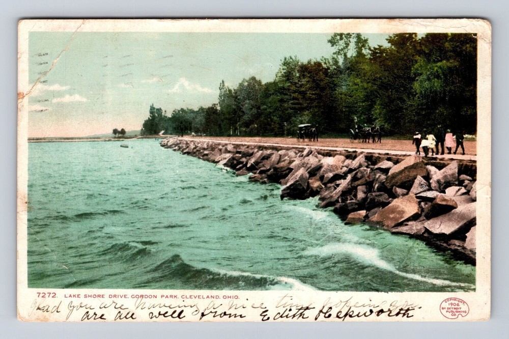 Cleveland OH-Ohio, Lake Shore Drive, Gordon Park, Vintage c1907 Postcard