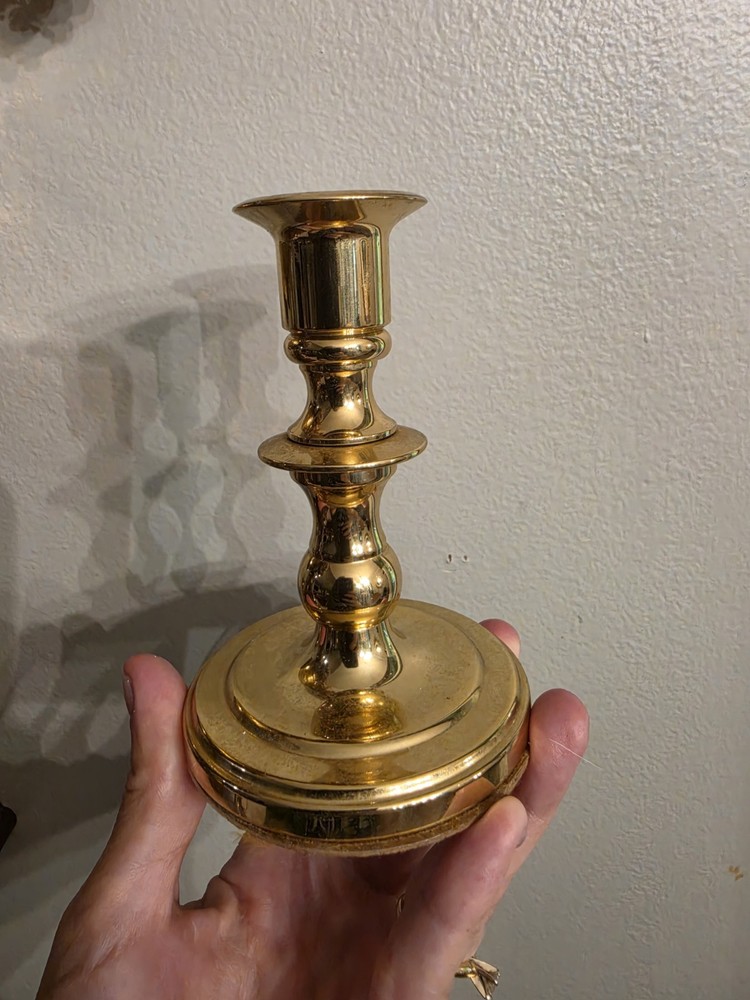 Vintage Baldwin Brass Forged in America Solid Brass Candlestick Holder