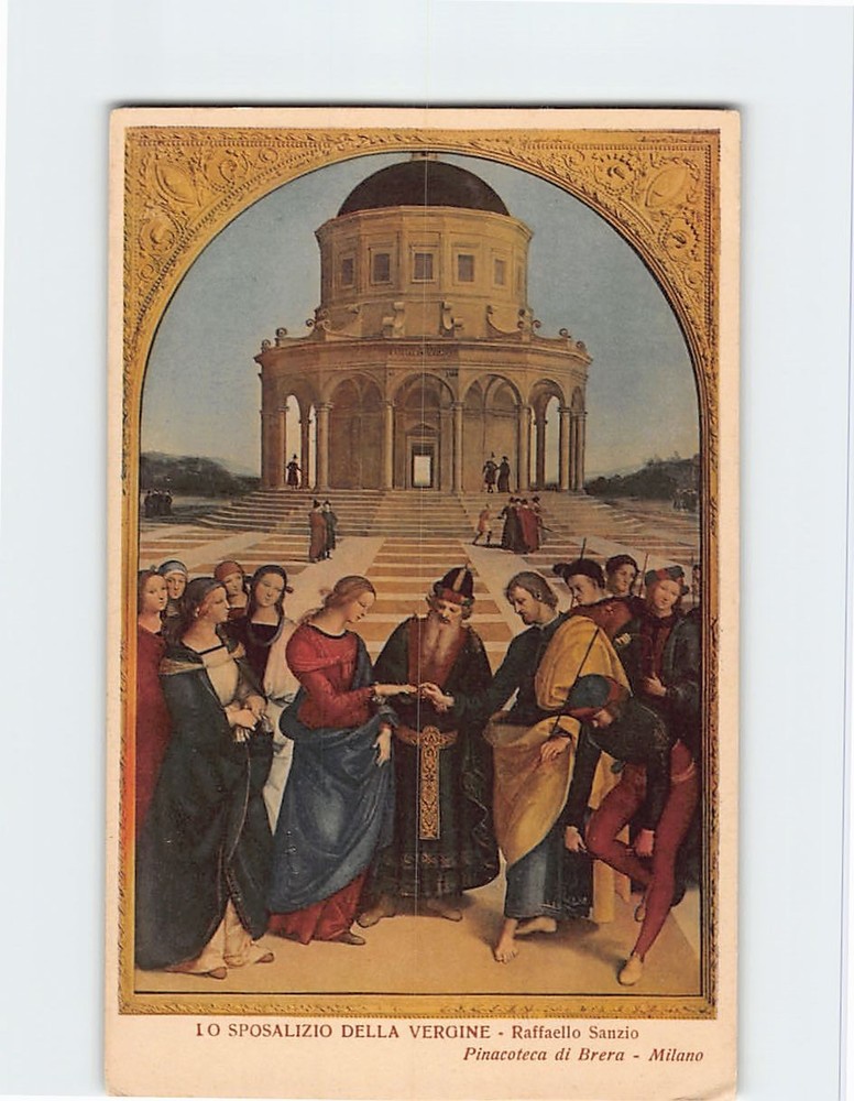 Postcard The Marriage of the Virgin Painting by Raphael