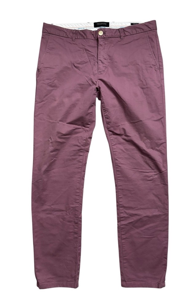 Scotch & Soda Pants Mens Size 33x32 (Fits 35x30) Purple Mauve Mott Slim Chino