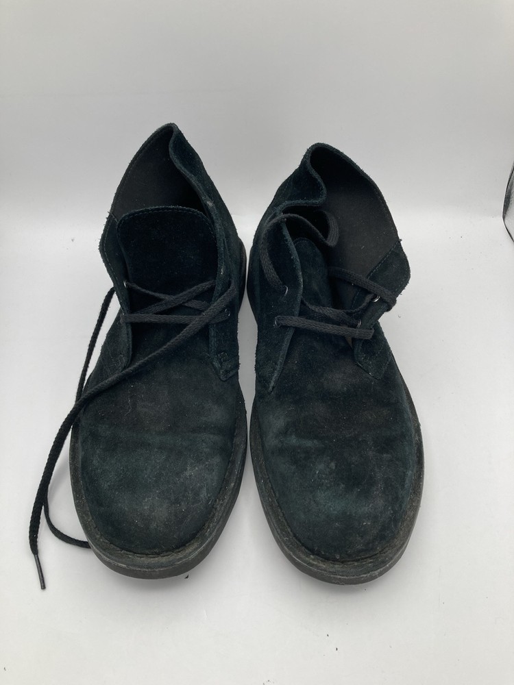 Men’s Size 10 Collection Clark’s  Black Suede High Top Dress Shoes  Laces Ankle