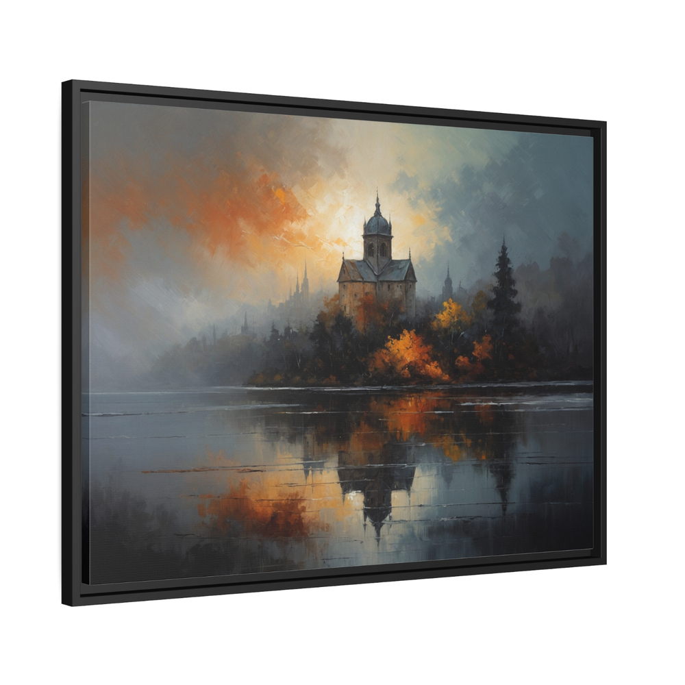Acrylic Painting Architectural Framed Canvas Print Wall Art Home Office Decor
