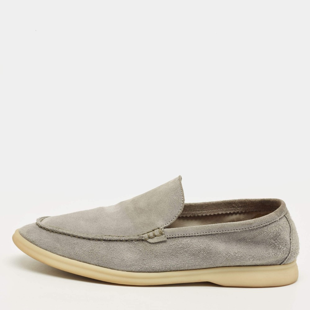 Loro Piana Open Walk Size 43 Grey Suede Loafers