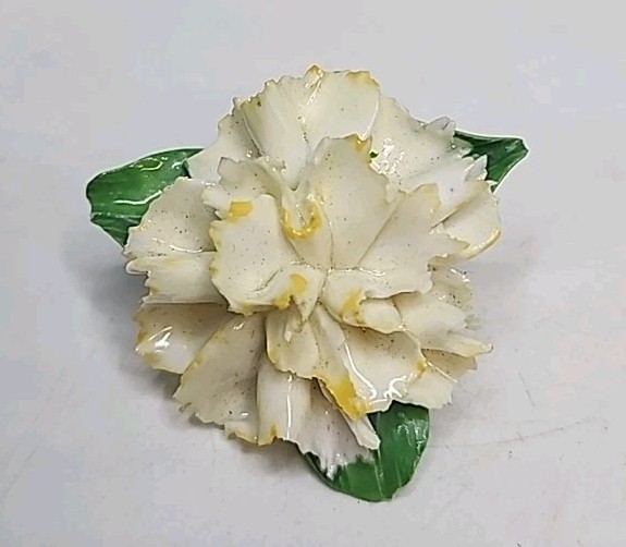 VTG Royal Adderley Floral Porcelain Carnation Brooch Pin Made In England 1.5