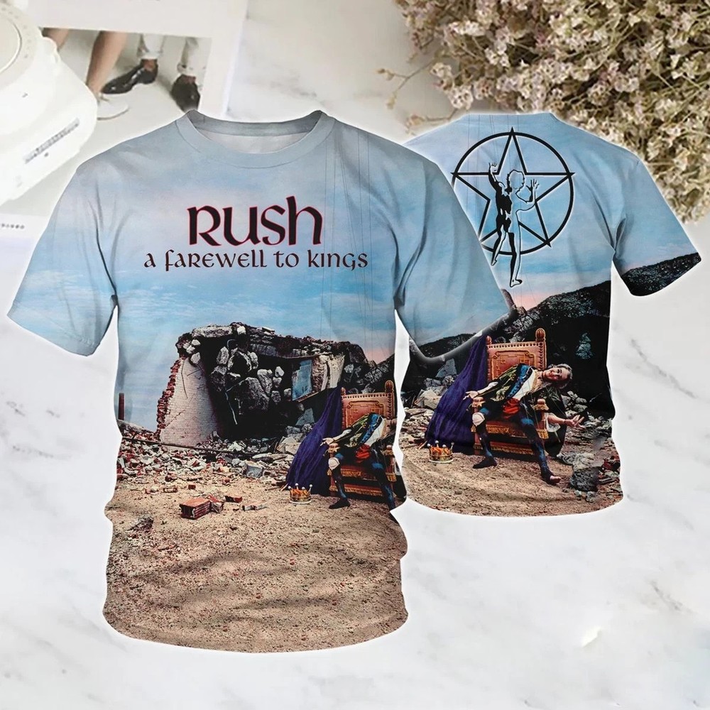 Rush A Farewell To Kings Album AOP T-Shirt S-5XL  bb642 Short Sleeve