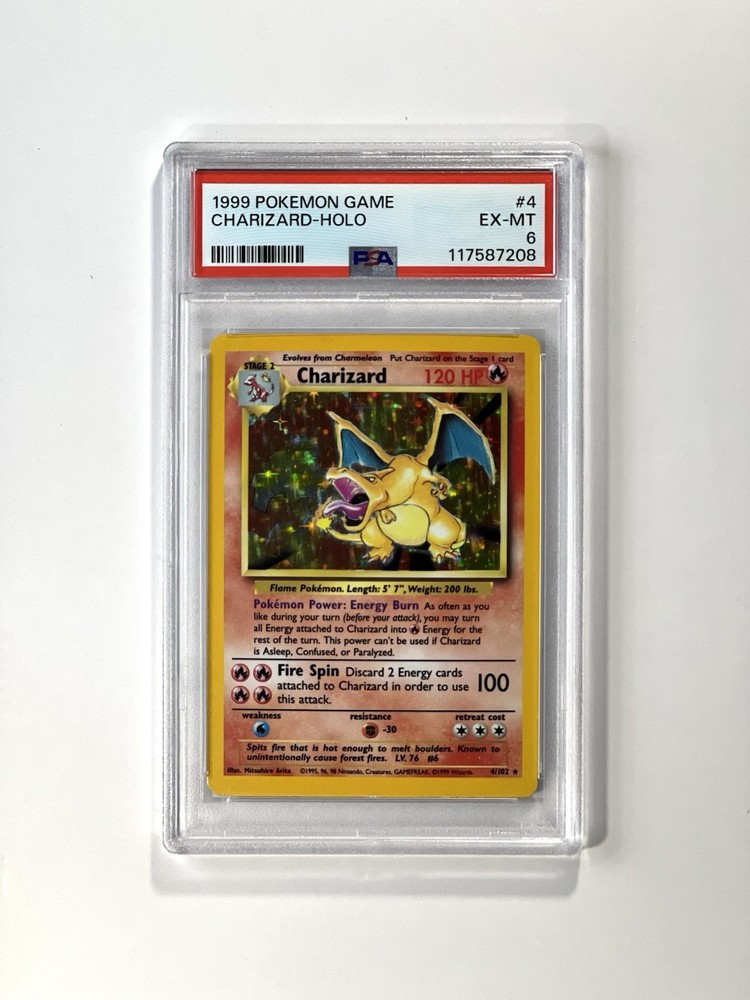 1999 Pokemon Base Set Holo #4 Charizard - PSA EX-MT 6