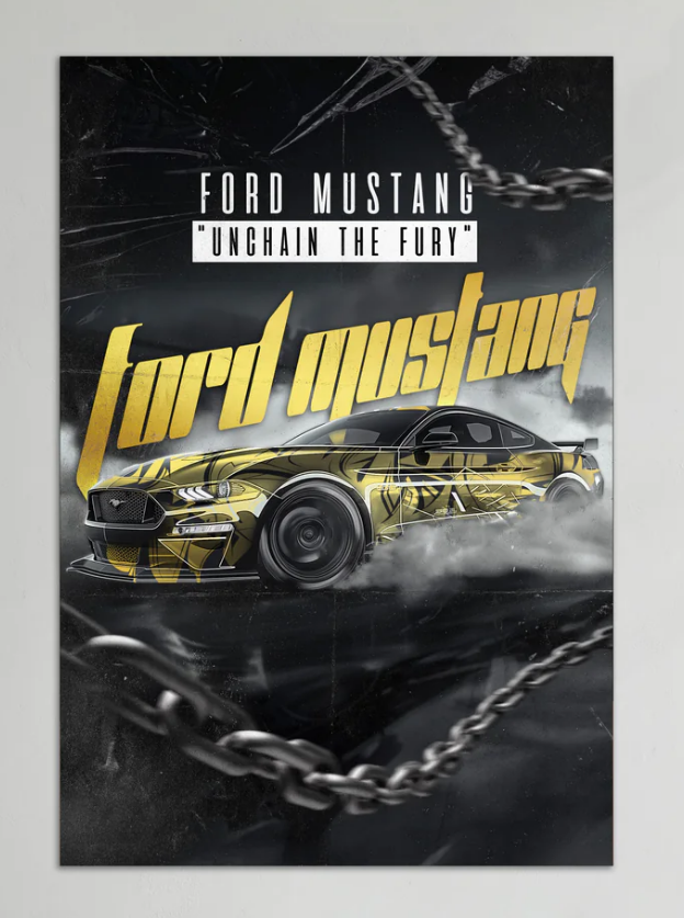 FORD MUSTANG UNCHAIN THE FURY | CONCEPT CAR #08 | CAR POSTERS