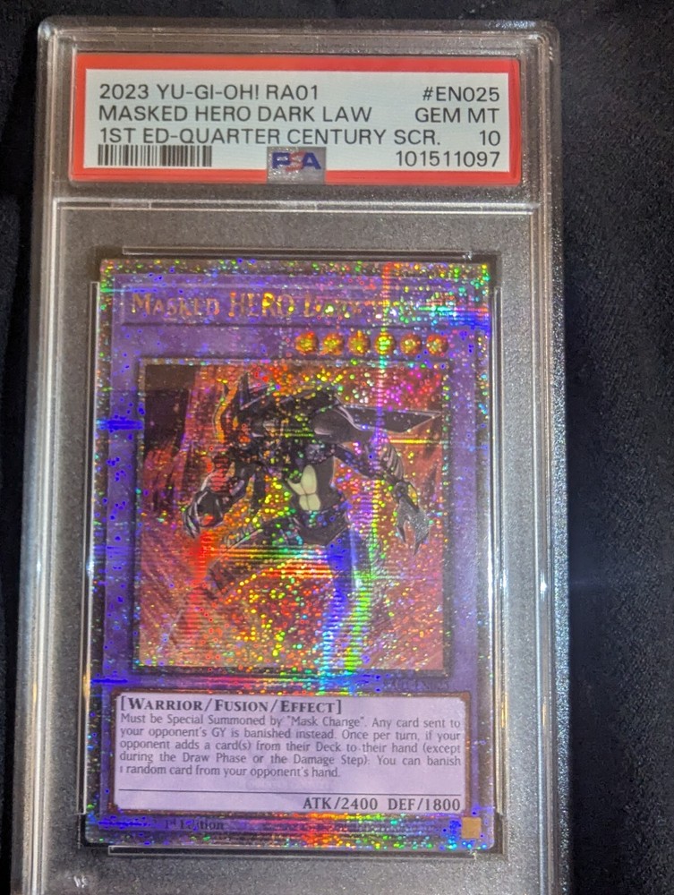 Masked Hero Dark Law (Quarter Century Rare, QCR) PSA GEM MT 10