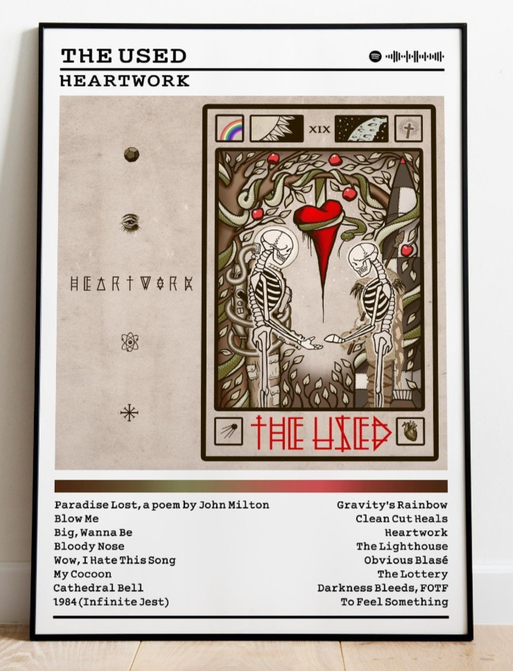 The Used Heartwork Album Poster 24x36 Rock Music Wall Art Unframed