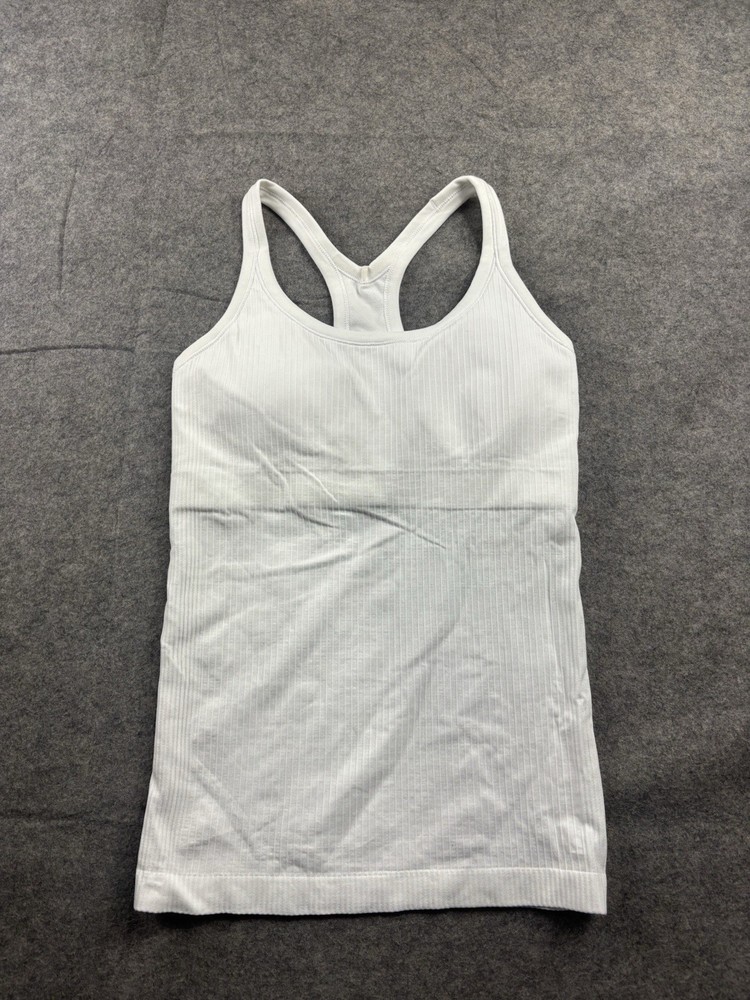 Lululemon Tank Top Women 6 Ribbed Ebb To Street Stretch Yoga Gym Built In Bra