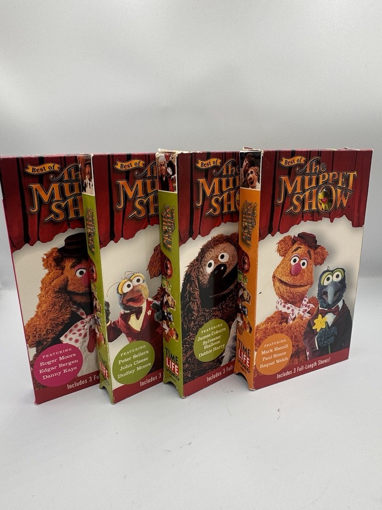 Best Of The Muppet  Show VHS LOT OF 4 (Mark Hamill,Stallone,Roger Moore)
